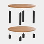 Hanah Home Mesa de Centro Roby - Negro y Pino Atlántico, Tablero Melamina 25mm, Patas Madera Carpe